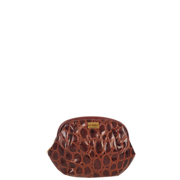 Gianfranco Ferre Vintage Leather Croc Effect Frame Clutch Bag