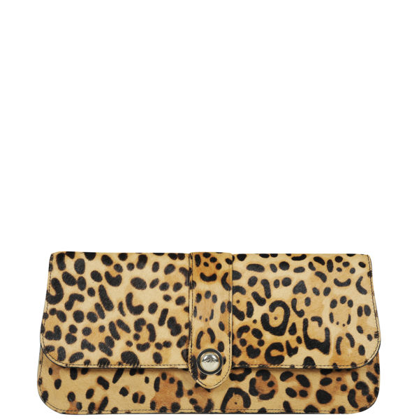 Ted Baker Olosa Leopard Print Pony Clutch Bag Light Brown