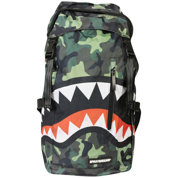 Sprayground Camo Shark Top Loader Backpack - Green/Camo