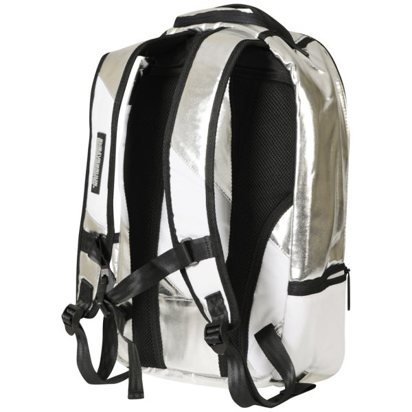 Sprayground Hello My Name Is Deluxe Backpack - Metallic Silver