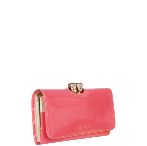 Ted Baker Enamel Heart Large Purse - Bright Pink