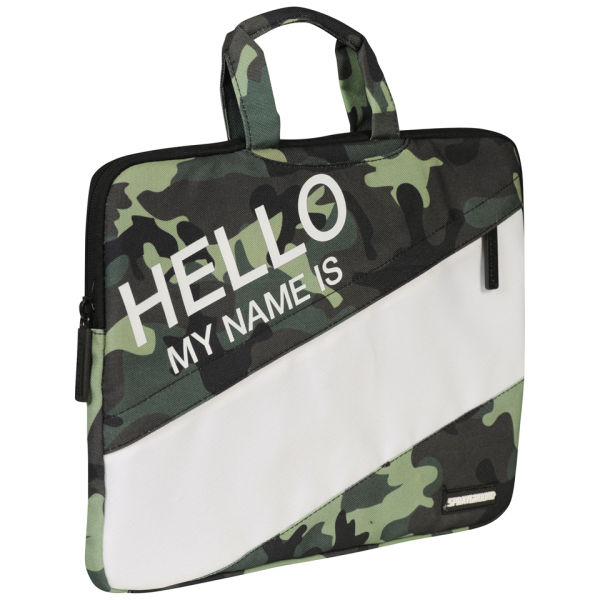 Sprayground Hello My Name is 15 Inch Laptop Case - Green/Camo