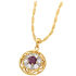 Two Toned Gold Plated Round Drop Pendant