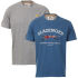 Slazenger Men's 2-Pack T-Shirts - Airforce/Dark Grey Marl