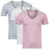 55 Soul Men's 3-Pack V-Neck T-Shirt - White/Pink/Blue