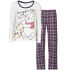 Winnie the Pooh Women's Snuggle Up Checked Pyjama Set - Cream & Navy