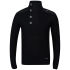 Benzini Men's Function Button Neck Knit - Black Benzini Men's Function Button Neck Knit - Black