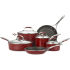 KitchenAid Gourmet Aluminium Nonstick 10-Piece Cookware Pan Set - Red