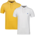 Soul Cal Men’s 2 Pack Chemical Pique Polo-Shirt - White/Yellow