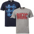 Umbro Men's England 2-Pack T-Shirts - Grey/Navy