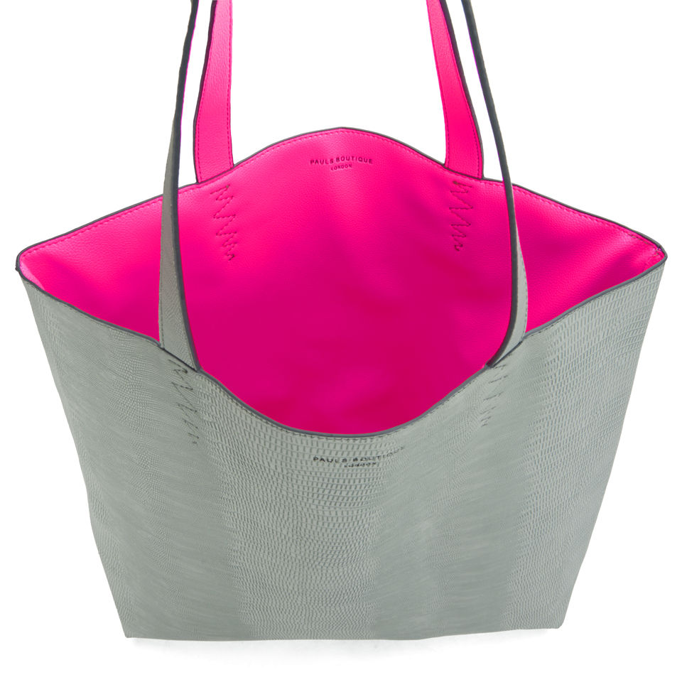 Paul's Boutique Amelie Block Colour Tote Bag - Grey Snake