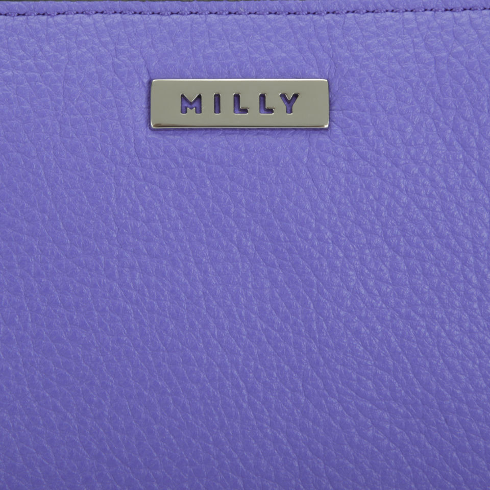 MILLY Astor Pebble Hand Through Leather Clutch - Blue