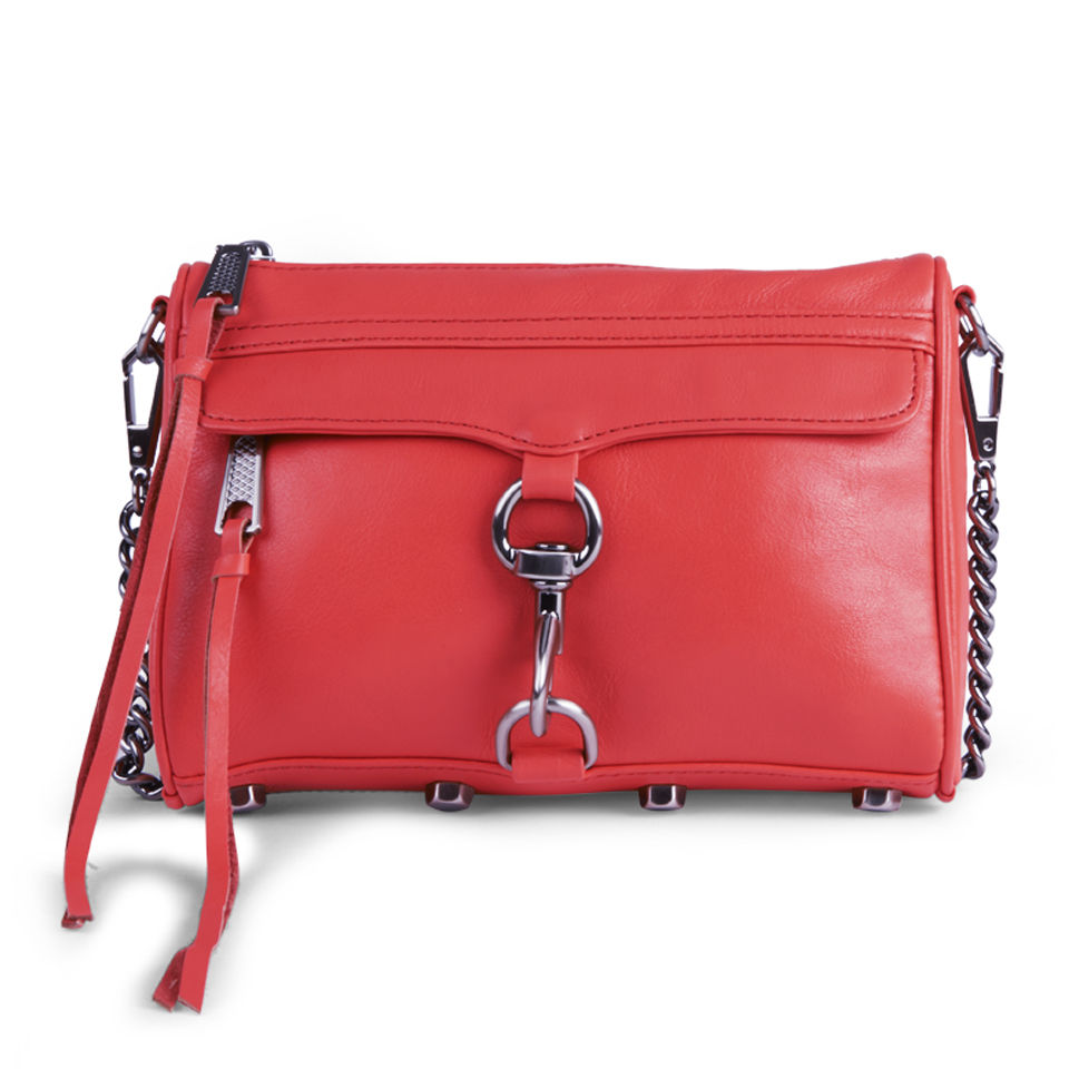 Rebecca Minkoff Mini Mac Small Leather Cross Body Bag - Hot Red