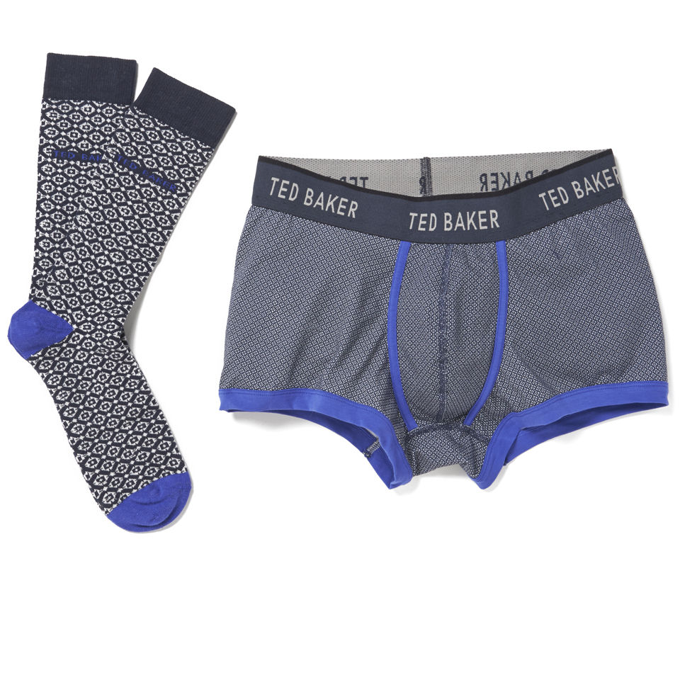Ted Baker Men's Kippen Geo Boxers and Socks Gift Set - Navy