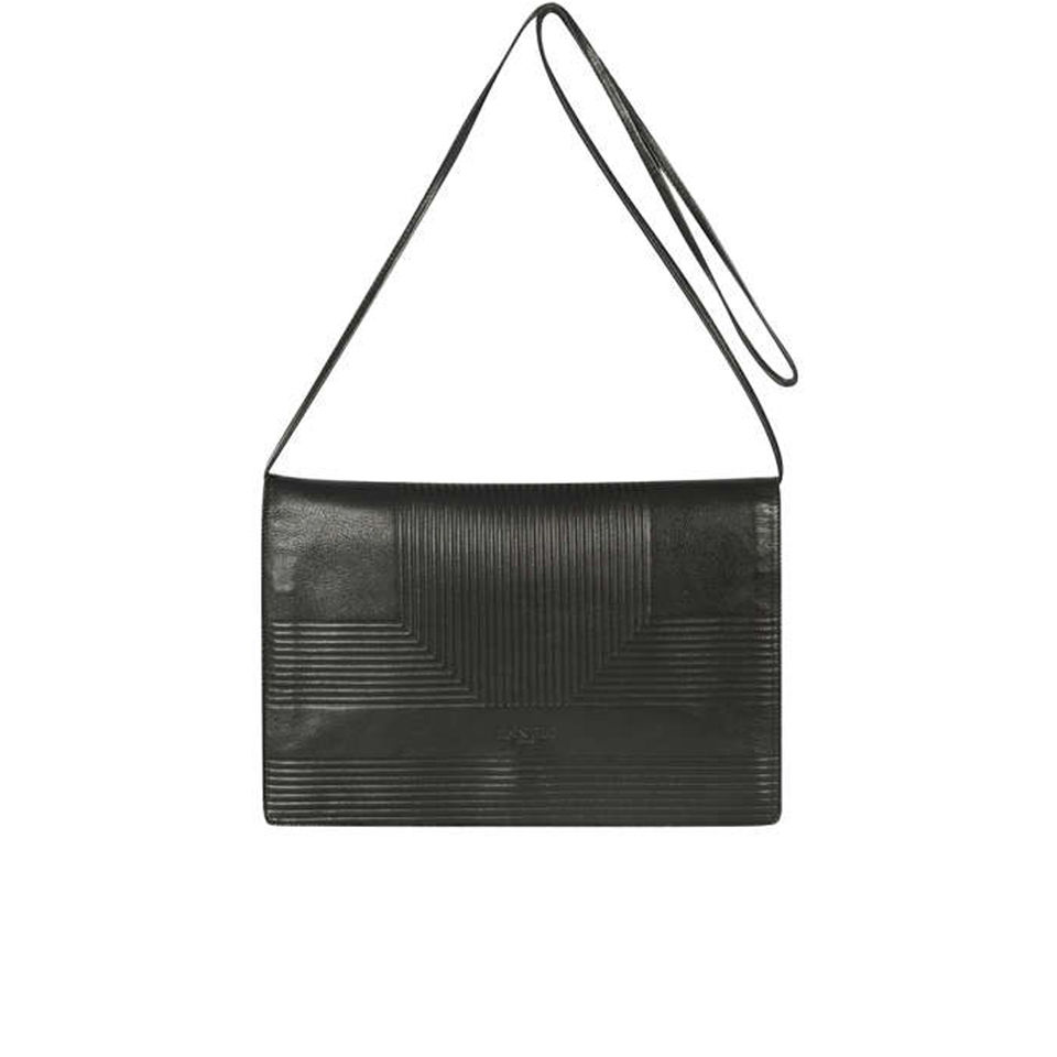 Lanvin Vintage Leather Geometric Detail Cross Body Bag