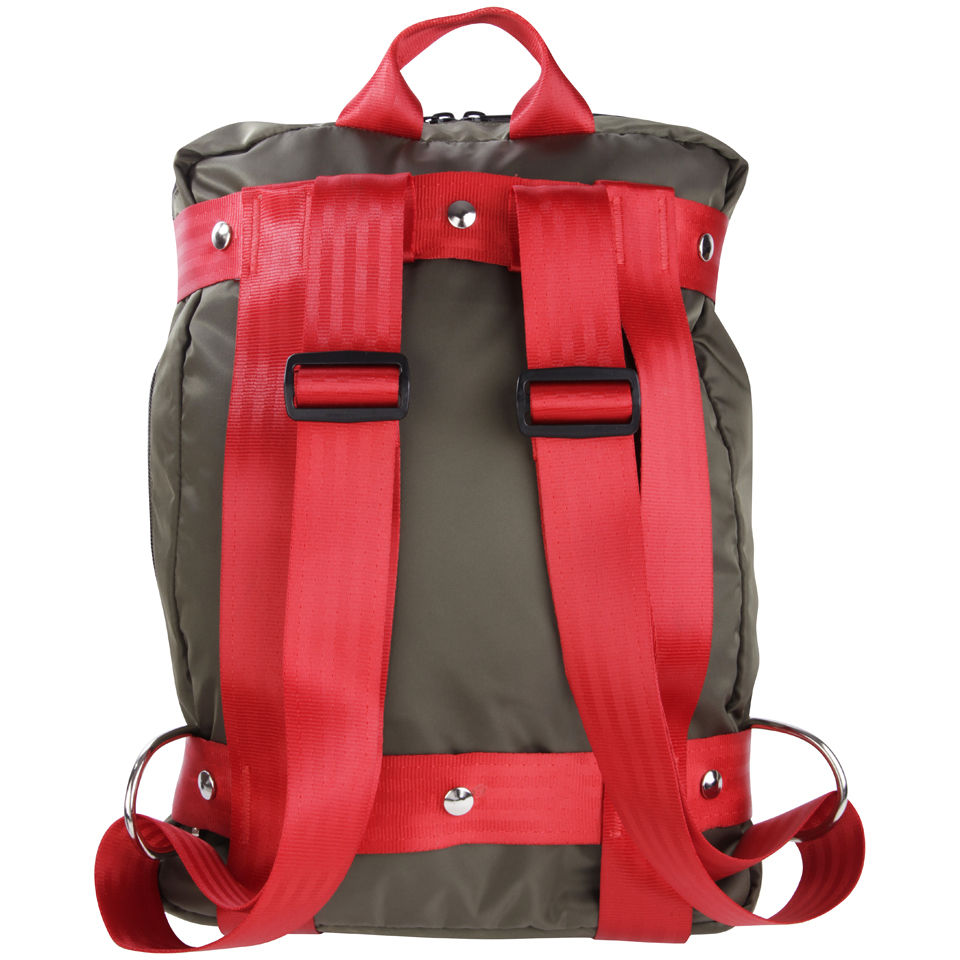 Bill Amberg Berlin Backpack - Olive/Red