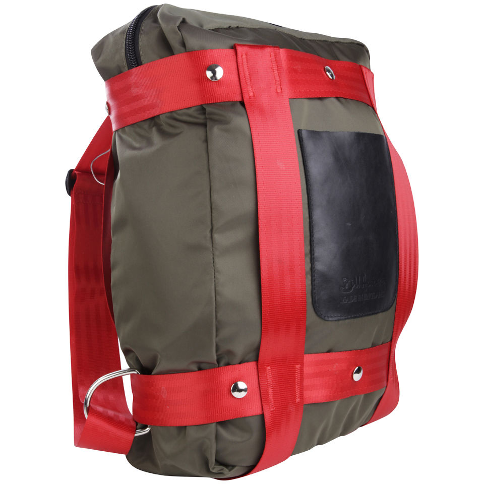 Bill Amberg Berlin Backpack - Olive/Red