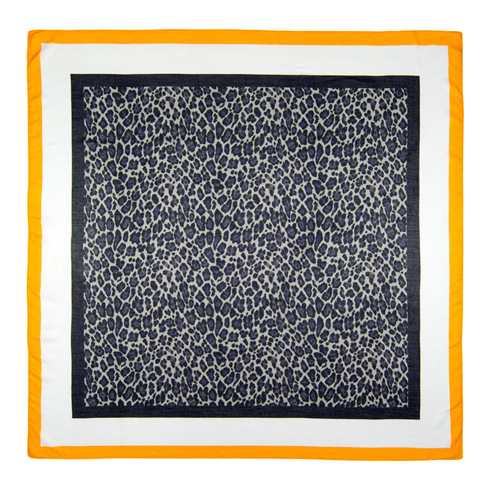 Stella McCartney Women's Large Animal Print Scarf with Orange Border - Multi
