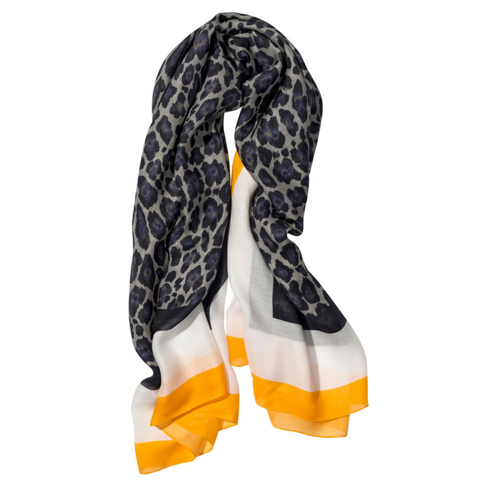 Stella McCartney Women's Large Animal Print Scarf with Orange Border - Multi