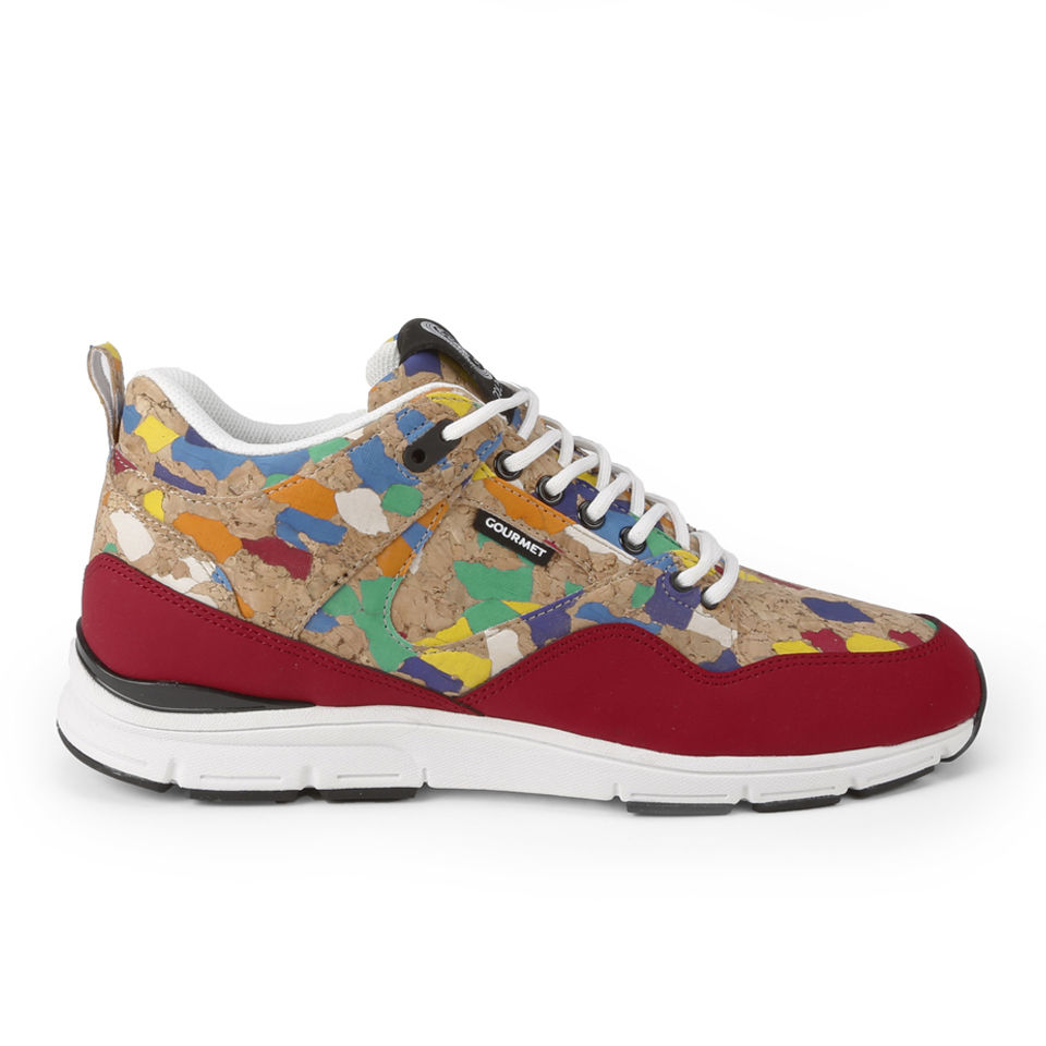 Gourmet Men s 35 Lite Cork Leather LX Trainers Fat Cork Chilli Red White Coggles