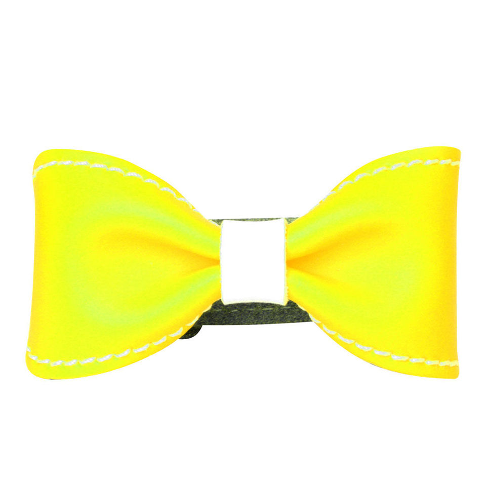 Anna Lou of London Limited Edition Leather Bow Bracelet - Neon Yellow