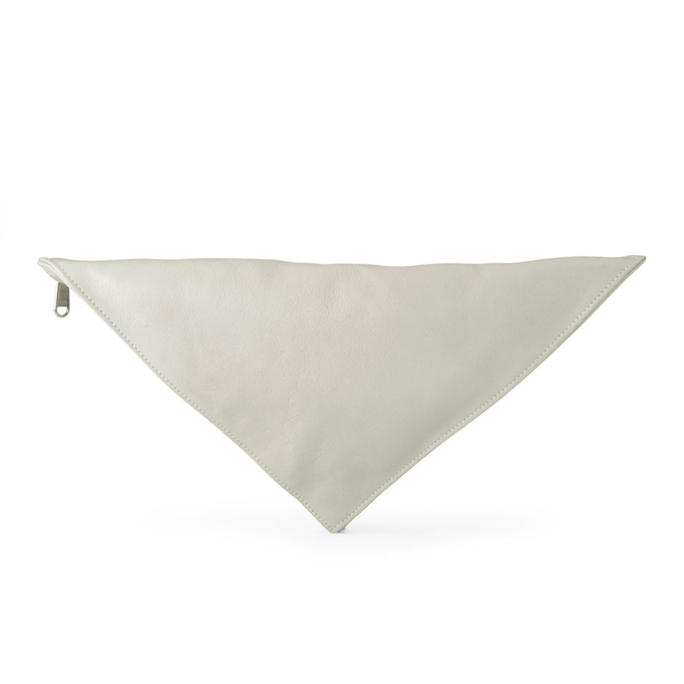 Kate Sheridan Triangle Hand Through Leather Clutch Bag - White