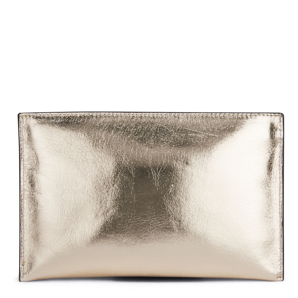 French Connection Nienke Metallic Leather Clutch Bag - Gold