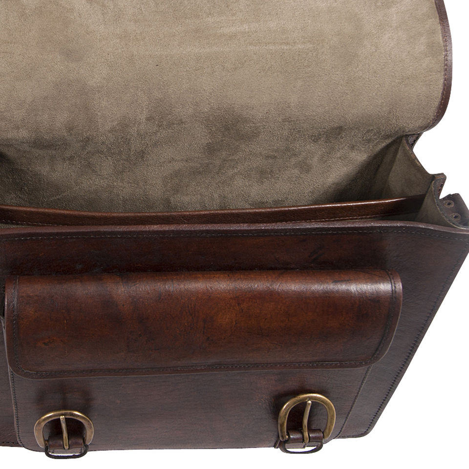 Beara Beara El Dorado Medium Double Leather Satchel Brown