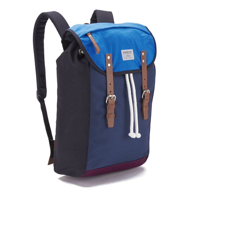 Sandqvist Men's Hans Backpack - Multi Blue/Plum