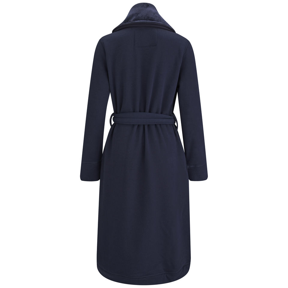 UGG Women's Duffield Double Knitted Fleece Collection Dressing Gown - Navy