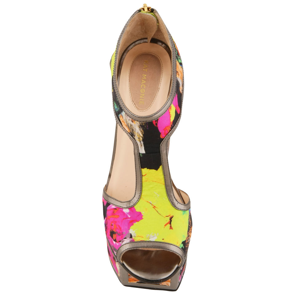 Kat Maconie Women's 'Abigail ' Flower Silk Platform Heels FREE UK