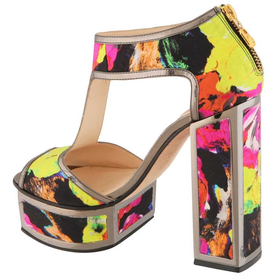 Kat Maconie Women's 'Abigail ' Flower Silk Platform Heels FREE UK