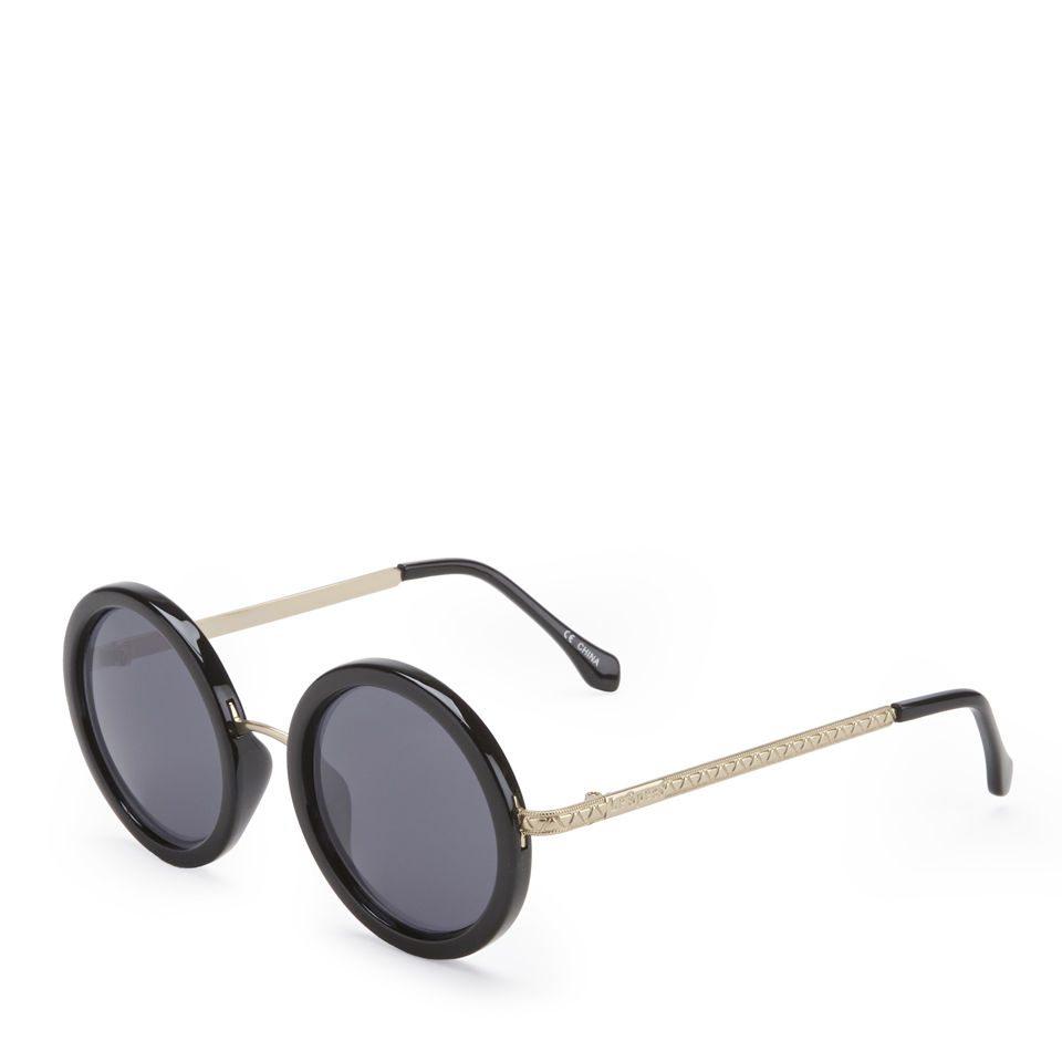 Le Specs Women's Ziggy Round Sunglasses - Black