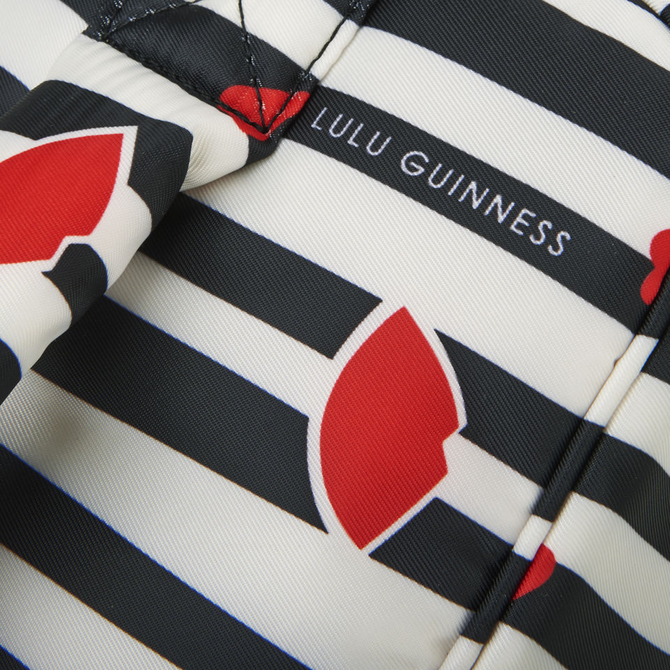 Lulu Guinness Lips and Stripes Vanity Case - Black/White/Red