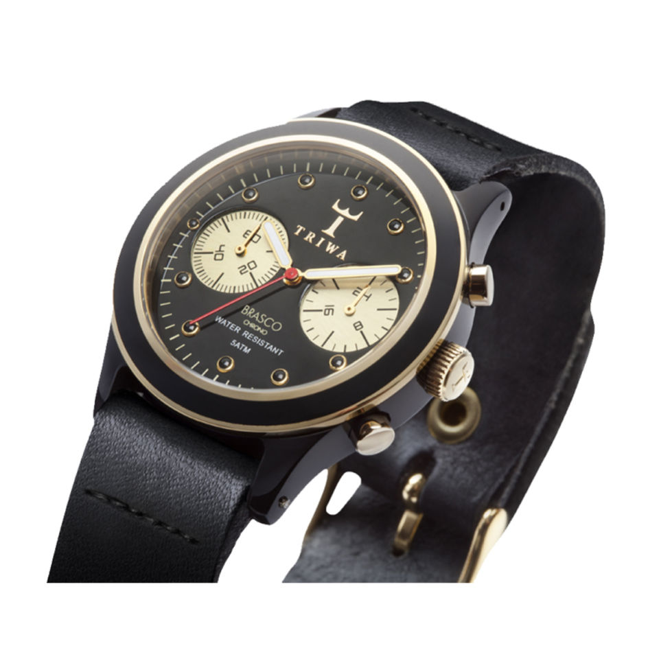 Triwa Ebony Twist Brasco Chrono Watch Black