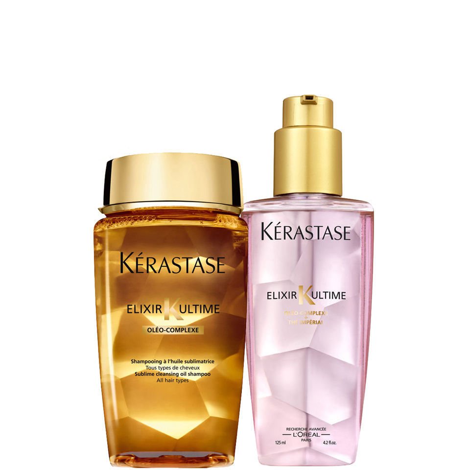 Kérastase Elixir Ultime Huile Lavante Bain (250ml) and Oil (125ml) Duo for Colour-Treated Hair Bundle