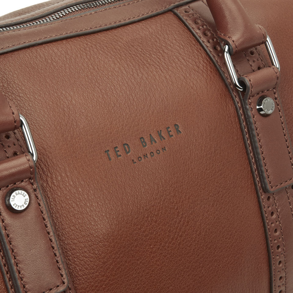 Ted Baker Men's Broguing Leather Holdall Bag - Tan
