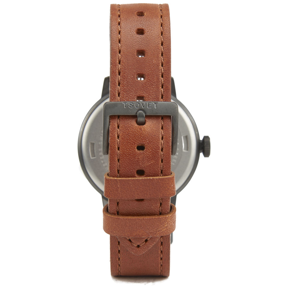 Tsovet Black Dial with Tan Leather Strap SVT-SC38 Watch