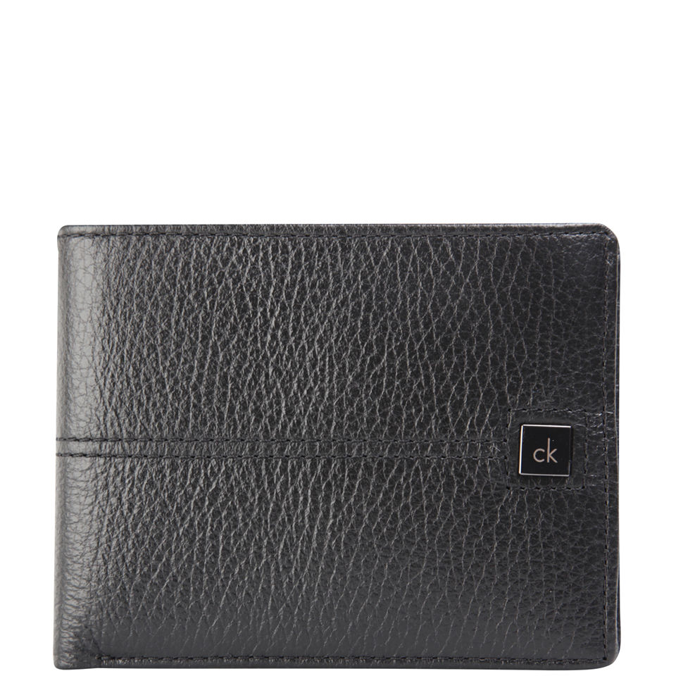 Calvin Klein Men s Philippe Billfold Pebble Leather Billfold Wallet Black