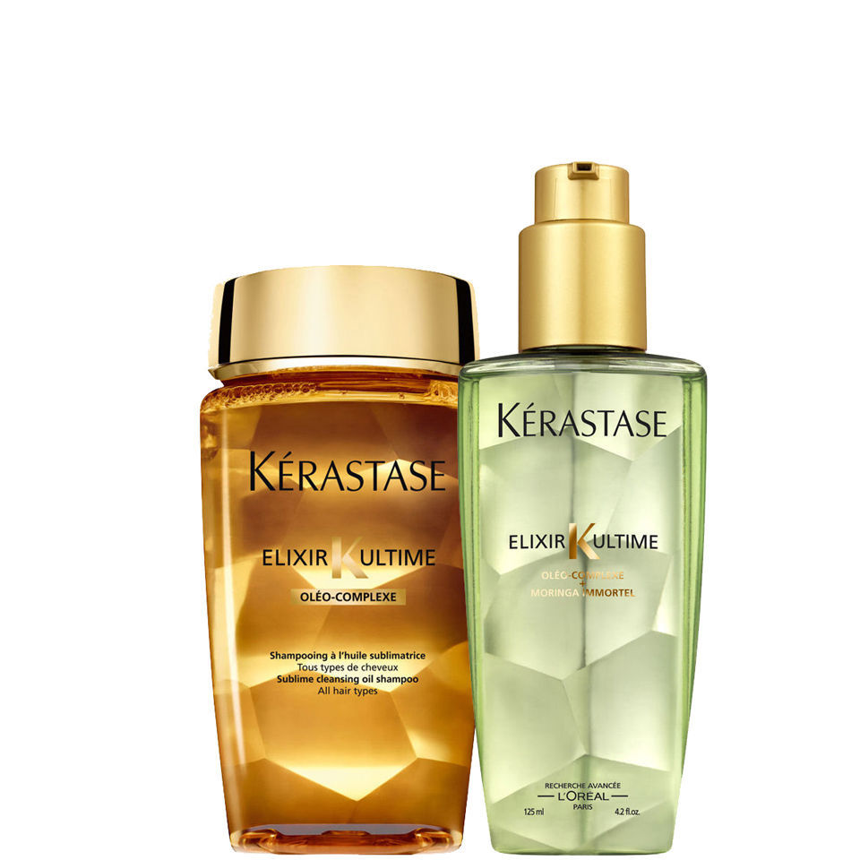Kérastase Elixir Ultime Huile Lavante Bain (250ml) and Oil (125ml) Duo for Damaged Hair Bundle