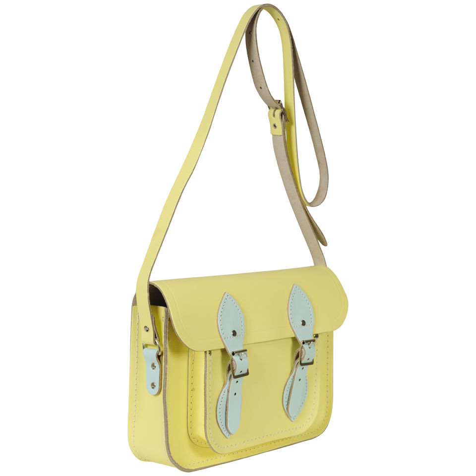 The Cambridge Satchel Company Limited Edition Exclusive 11 Inch Leather Satchel - Duck Egg Blue/Lemon