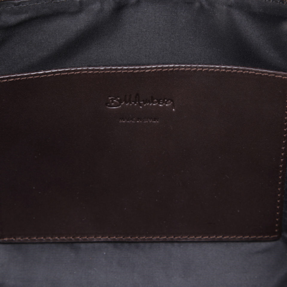 Bill Amberg Classic Leather Washbag - Brown/Purple