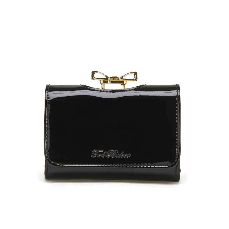 Ted Baker - Lenora Bow Patent Small Purse In Black