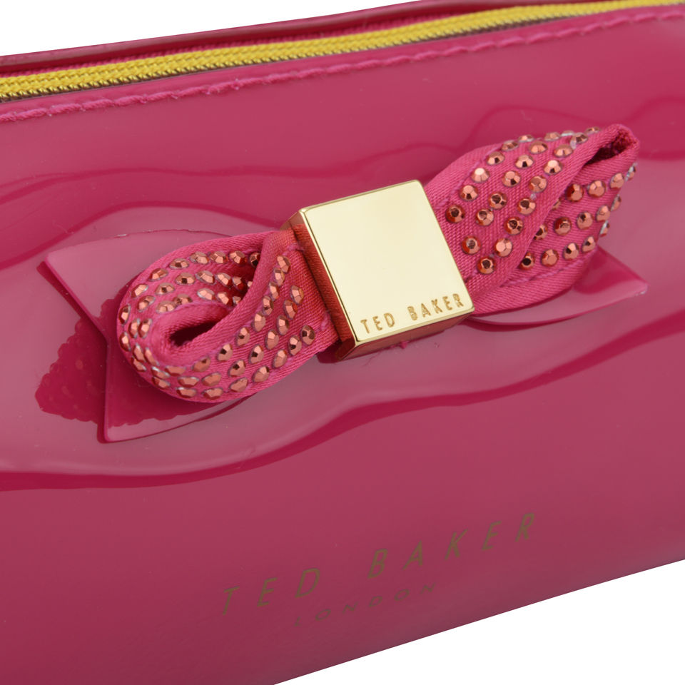 Ted Baker Women's Bahar Metallic Bow Pencil Case - Bright Pink