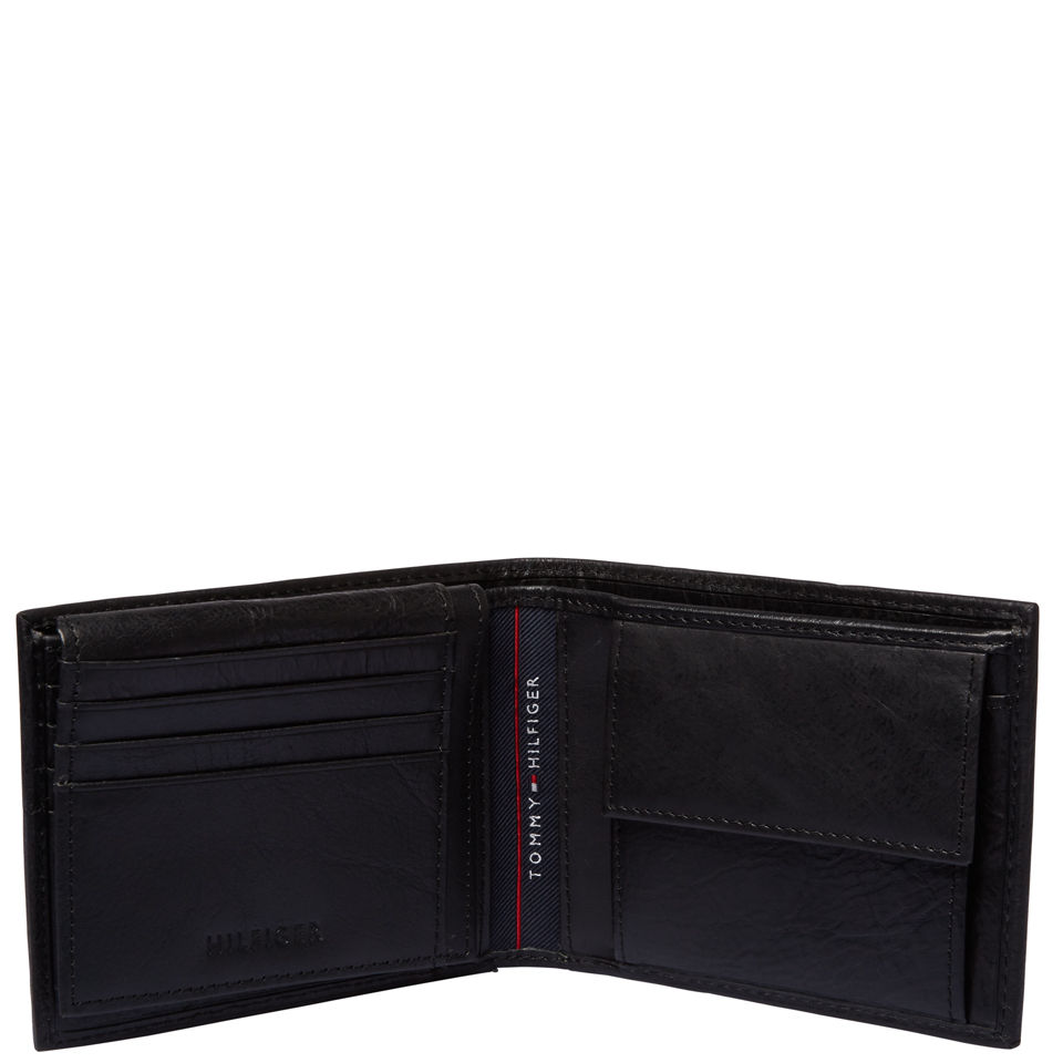 Tommy Hilfiger Men's Reilly CC Flap and Coin Pocket Leather Wallet - Black