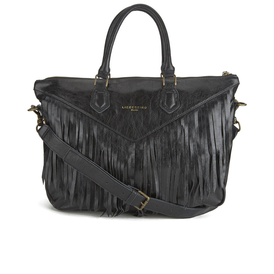 Liebeskind Women's Paula Fringe Leather Tote Bag - Black