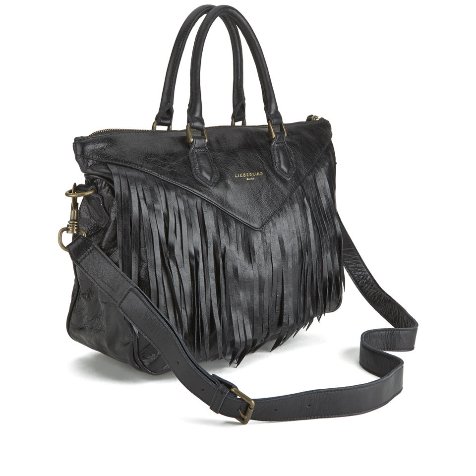Liebeskind Women's Paula Fringe Leather Tote Bag - Black