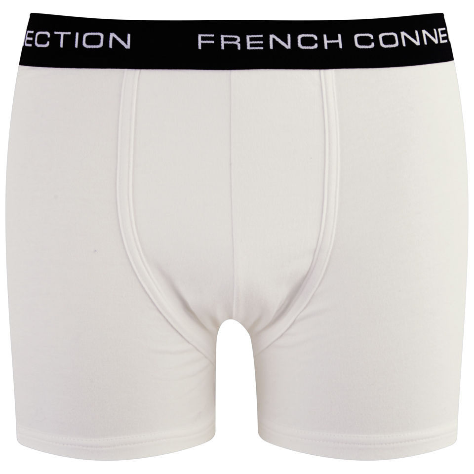 French Connection Men's 2 Pack Boxer Shorts - Black/White