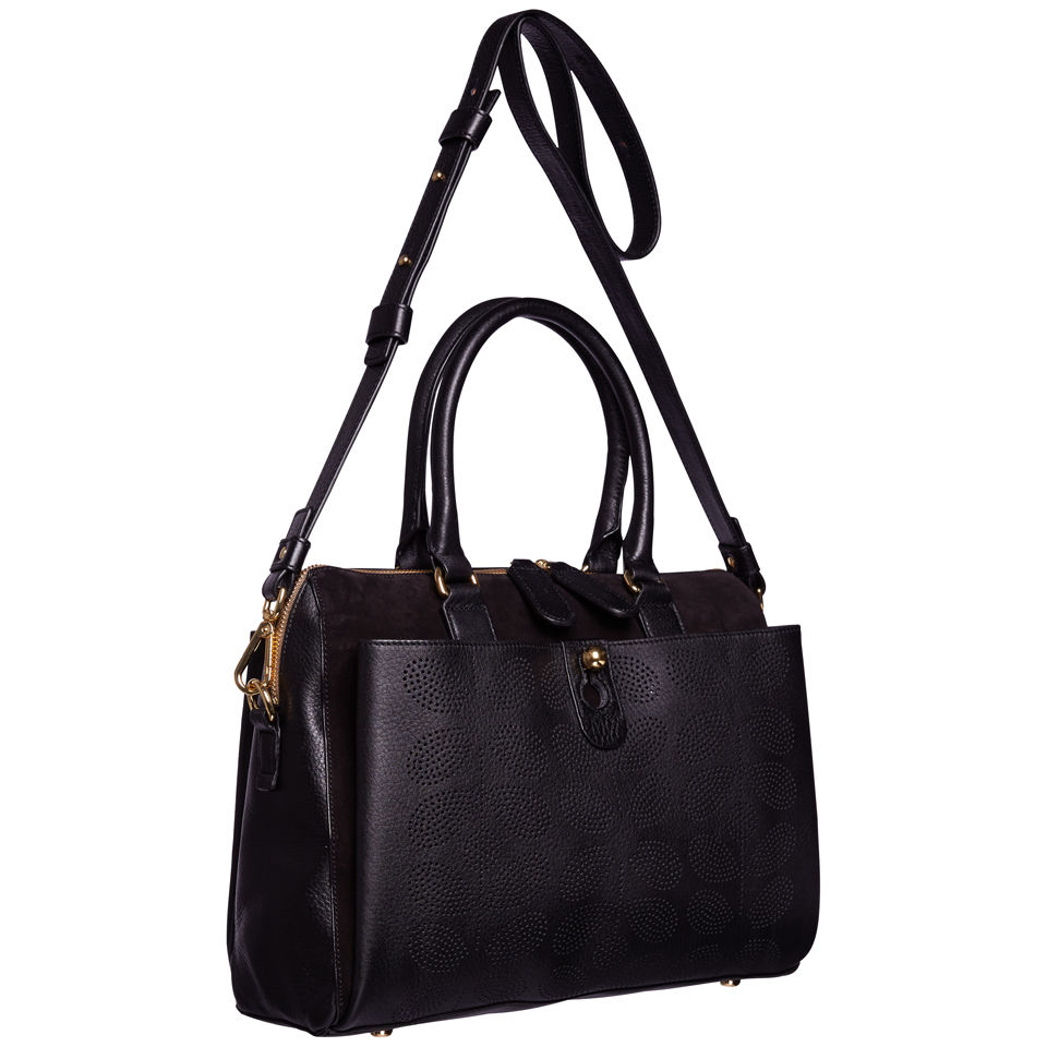 Orla Kiely Women s Sixties Stem Punched Leather Ella Bag Black Coggles