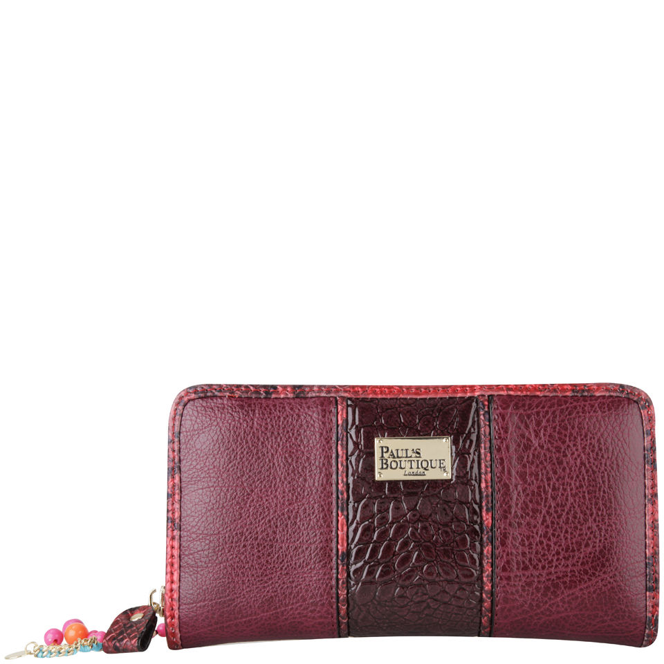 Paul's Boutique Lizzie Snake Trim Purse - Burgundy